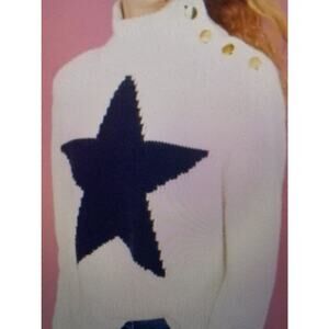 NWOT Kate Spade Broom Streer Intarsa  Star turtleneck medium